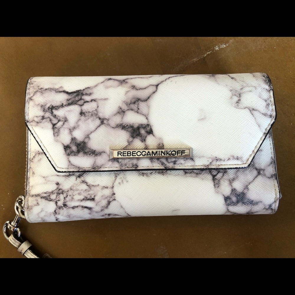 Rebecca Minkoff marble print wristlet wallet